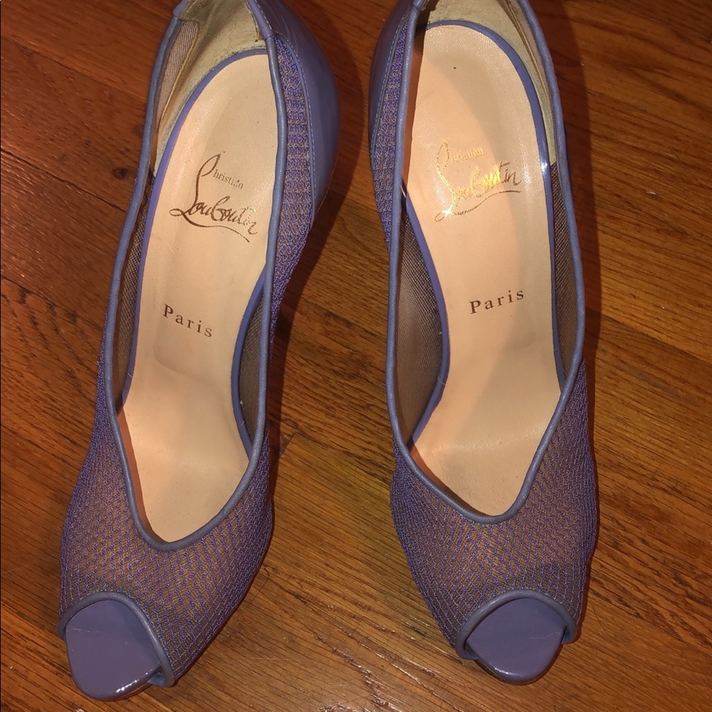 Purple mesh & patent leather Louboutin Felito